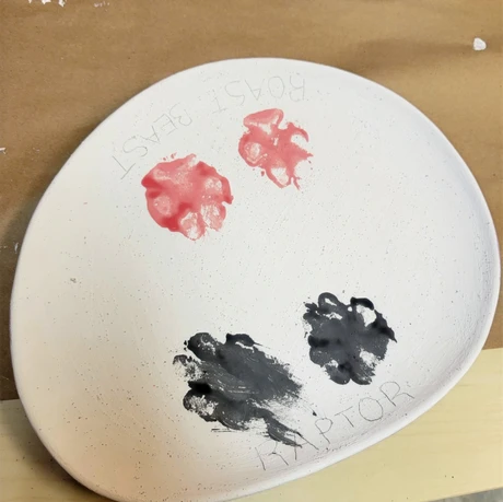 Making paw prints with our dogs