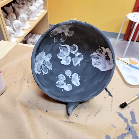 Making paw prints with our dogs