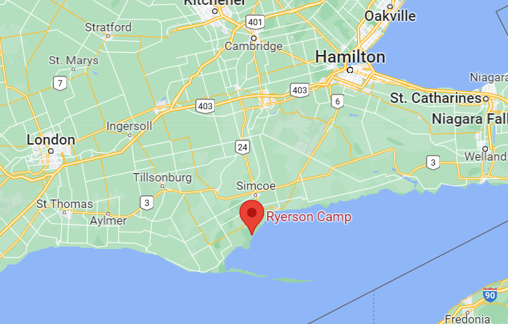 Ryerson Camp at Turkey Point - Map
